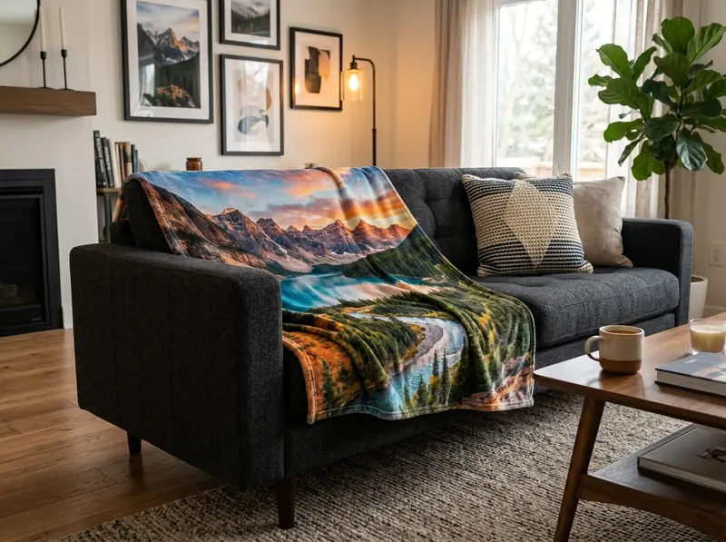 Frazada de franela fleece con impresión fotográfica personalizada
